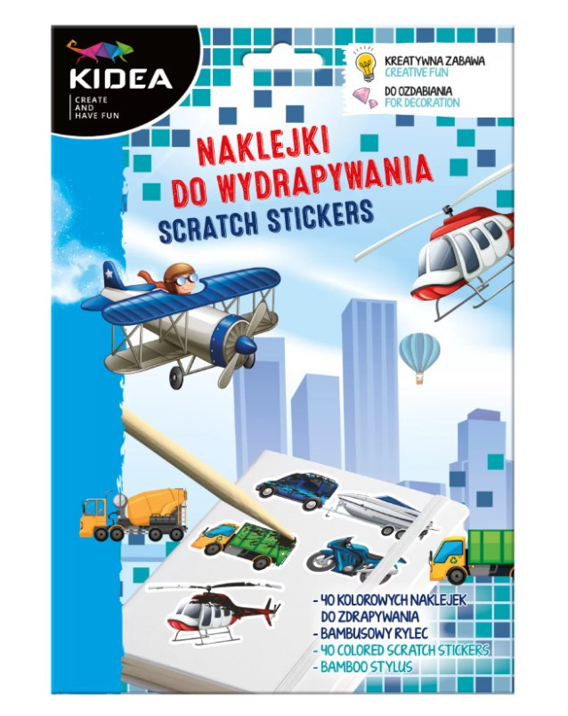 Naklejki do wydrapywania POJAZDY KIDEA  Derform